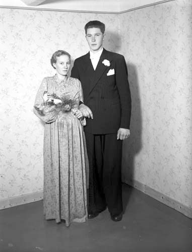 Evald och Lea Lilja, brudpar, Mölleryd.