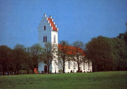 Stiby kyrka i sydöstra skåne, från 1857. Uppför...