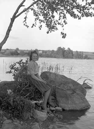 Margareta Eriksson ivid sjön Stubbaryd.