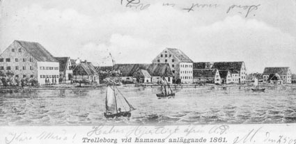 Trelleborg vid hamnens anläggande 1861