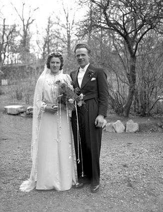 Evert Johanssons bröllop brudparet, Skärsnäs.