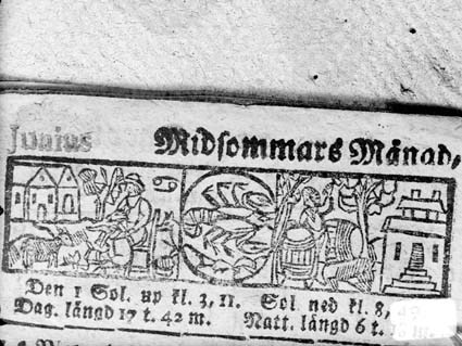 Bild ur almanacka år 1666 Juni