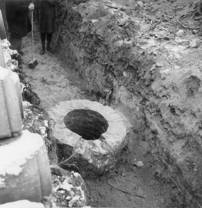 Amaliabron vid grävning jan. 1965