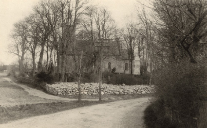 Nöddebo kyrka i Danmark nära Egelund, 1919.