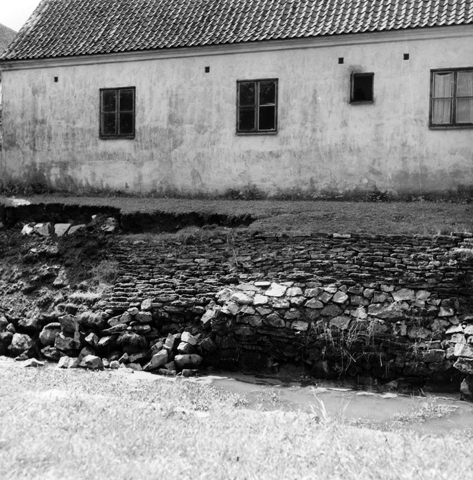 Glimmingehus. Norra vallgraven efter raset 1959.