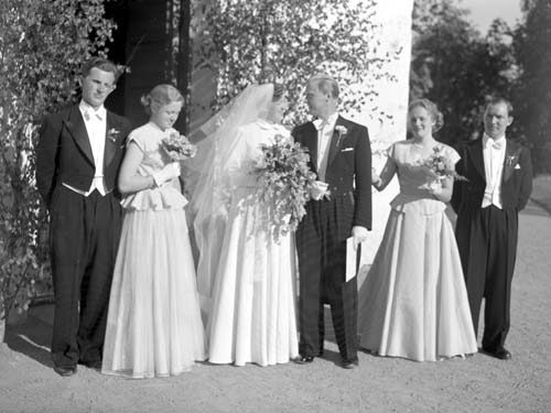 Hilbert och Margareta Lindgren brudpar o vittne...
