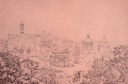 Forum Romanum från Palatinen 1817