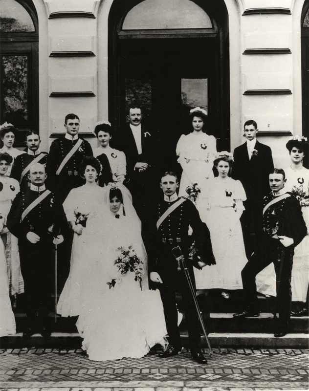 Bröllop år 1906. Brudparet Löjtnant J. C. G. E....