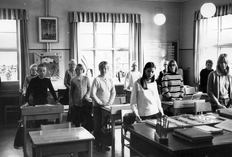 N. Åsums skola, ett av klassrummen i den äldsta...