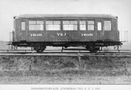 Bensinmotorvagn, levererad till V.G.J. 1923.