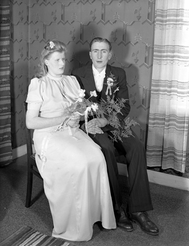 Klara och Allan Hamrin brudpar, Grönhult.