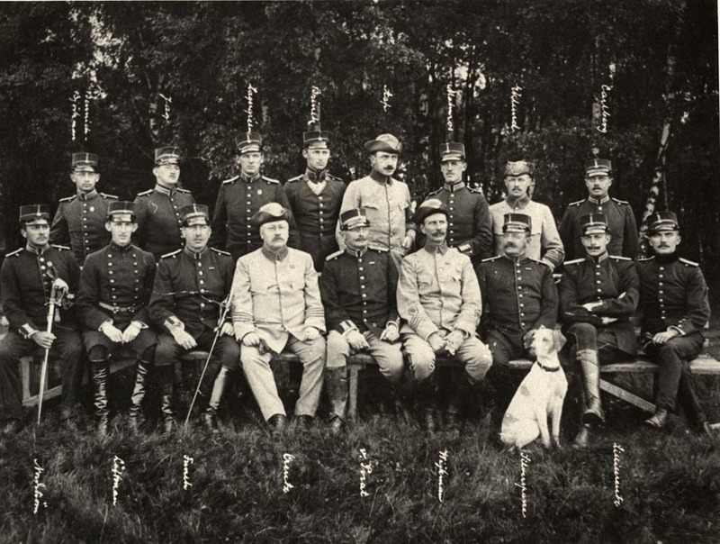 Gruppbild officerare, Skedalahed 1909.