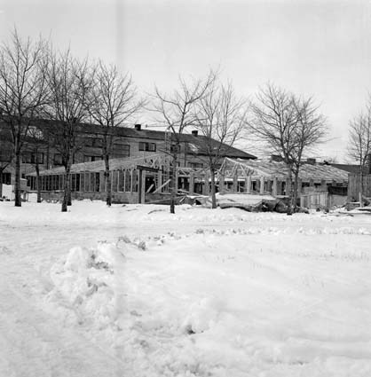 Tillbyggnad av brukskontoret i Bromölla 1960.