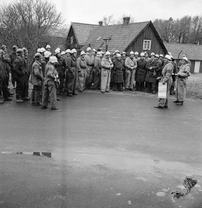 Brandövning vid Nymöllafabriken 1963.