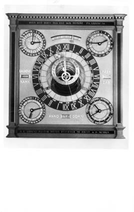 Det astronomiska uret i Fjelie kyrka, byggt av ...