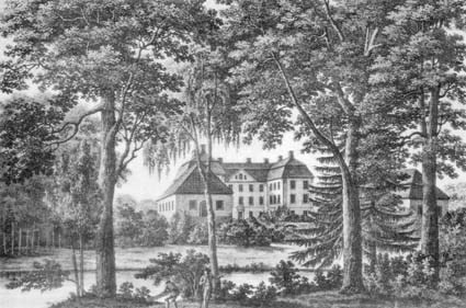 Christinehof 1816, från sydväst.