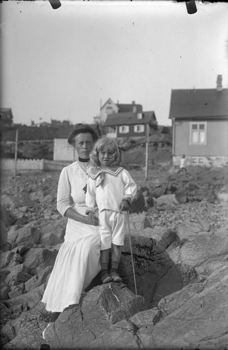 Lina Berggren med son.