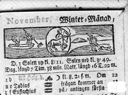 Bild ur almanacka år 1666 November