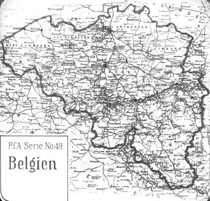 Karta över Belgien.