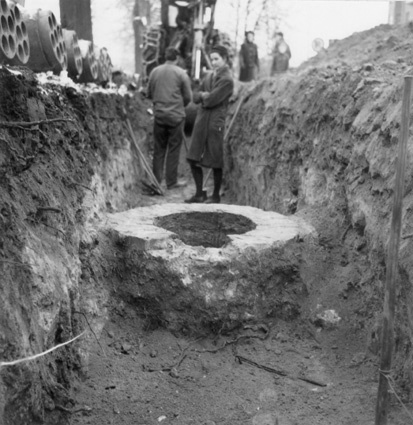Amaliabron vid grävning jan. 1965.