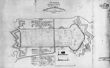 C.F. Meijers plan 1852 med förslag till rivning...