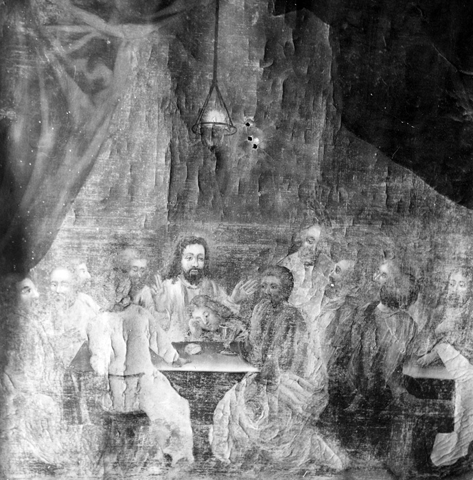 Detalj av altaruppsatsen i Igelösa kyrka.