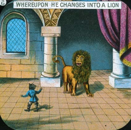 WHEREUPON HE CHANGES INTO A LION