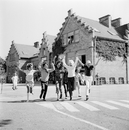 Skolavslutning i 1912-skolan i Bromölla 1969.