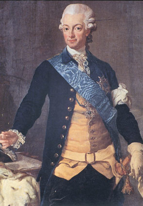 Porträtt av Gustav III i svenska dräkten, 1778.