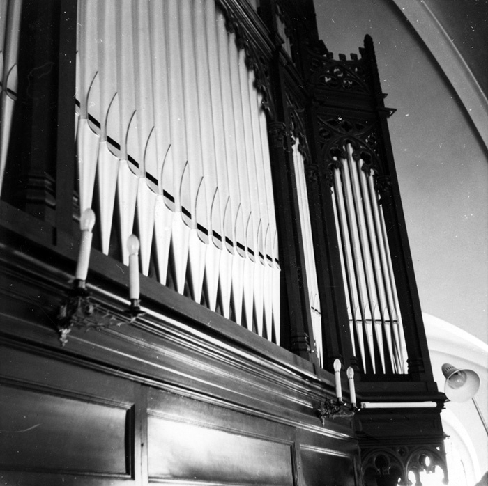 Billeberga kyrka. Detalj av orgeln.