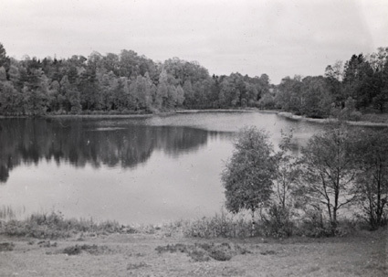 Hösten1940. Liten sjö vid Örkelljunga.