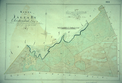 Laga skifte i Jälla 1826. (karta)