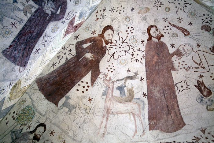 Kalkmålning i Linderöds kyrka. 2011-10-31.
