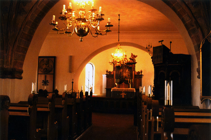 Interiörbild från Grönby kyrka.