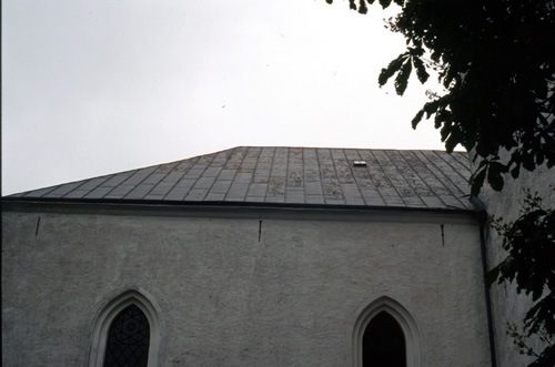 Andrarums kyrka, plåttak, nykyrkan västsidan