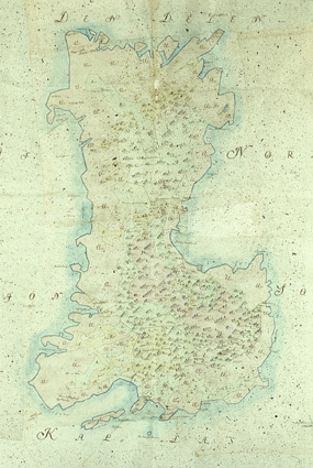 Hallands väderö. Detalj av karta från 1808 över...