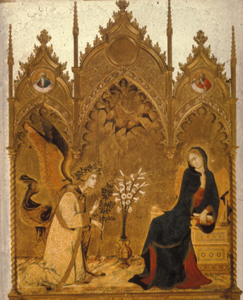 SIMONE MARTINI: The Annunciation and Two Saints...