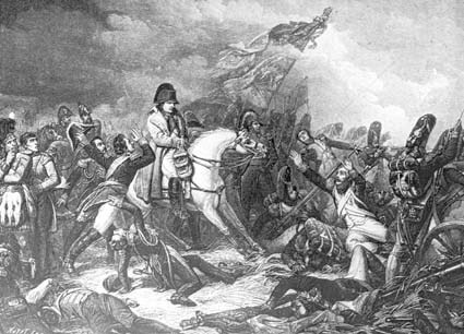 Napoleons flykt vid Waterloo.