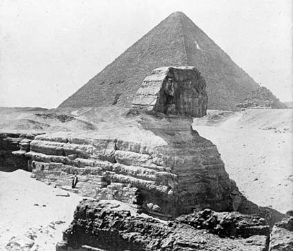 Cheopspyramiden och sfinxen.