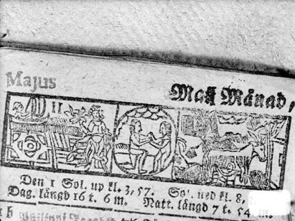Bild ur almanacka år 1666 maj