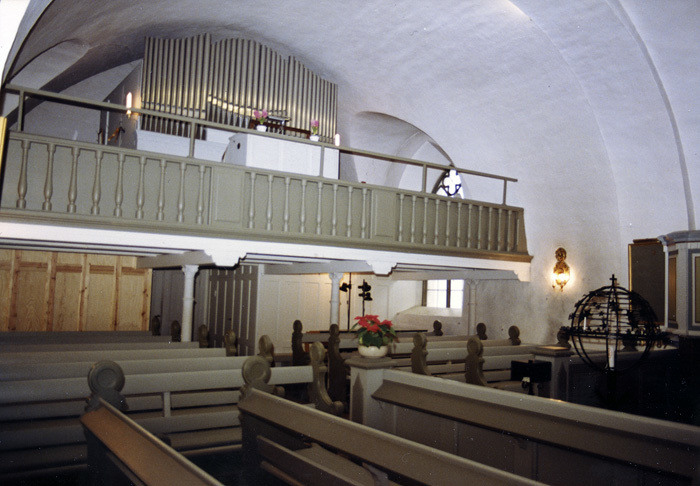 Kvistofta kyrka. Orgelläktare.