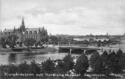 Stockholm,  Djurgårdsbron och Nordiska Muséet. ...