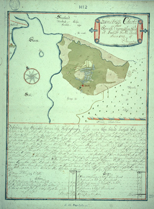 Geometrisk karta över Örnalt 1718.