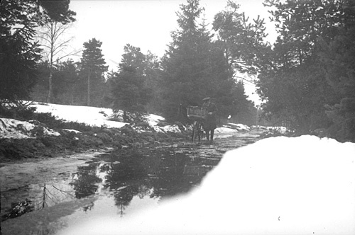 Vårfloden mars 1955 på Furubodavägen.