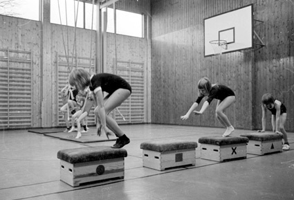 Gymnastikhall i Gualövs skola 1976