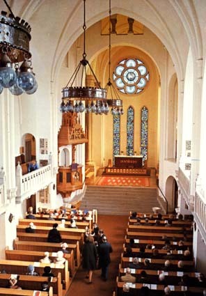 Hässleholm: Interiör av kyrkan.