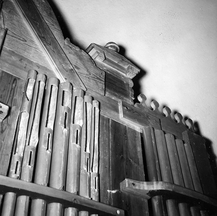 Brandstads kyrka. Orgelfonden, baksidan.