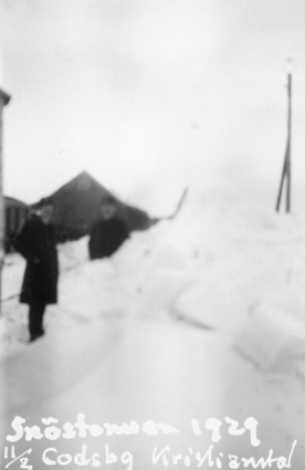 Snöstormen 1929 11/2 godsbg. Kristianstad.