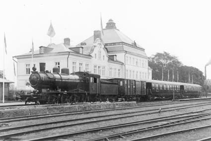 Kalmar Centralstation 1924. Lok nr. 16. M 47.