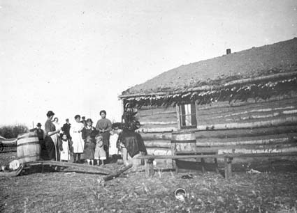 Tysk nybyggare med familj i Alberta, Canada.